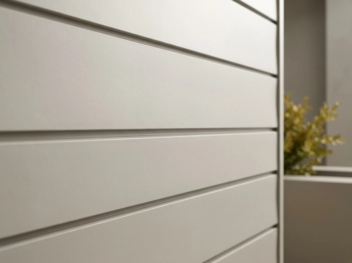 Crisp white Hardie lap siding finished in baked-in ColorPlus factory color